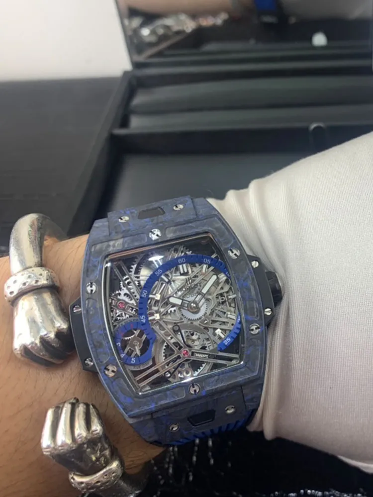 Hublot-Spirit-of-Big-Bang-645.QL.7117.RX-Blue-Wearing-View